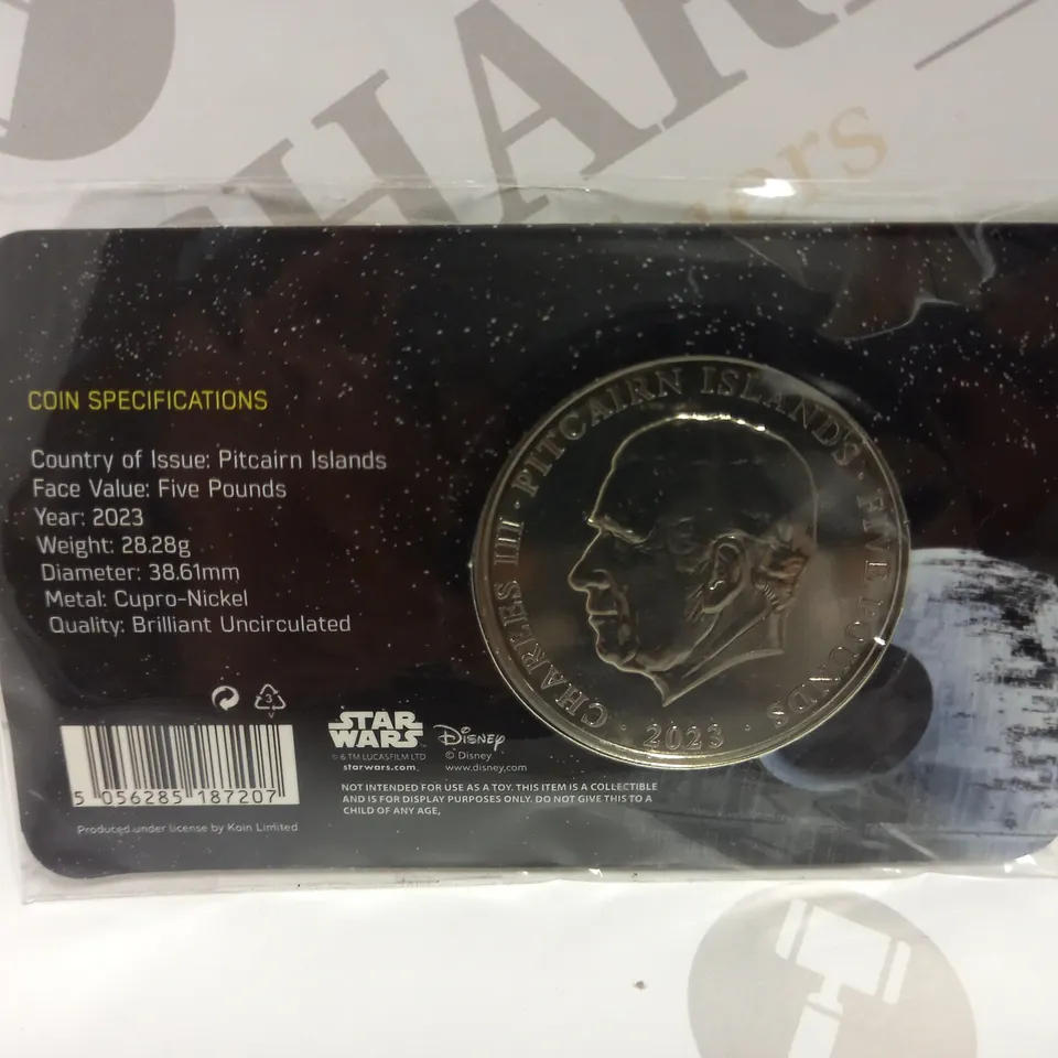 SEALED DISNEY STAR WARS DARTH VADER £5 COLLECTABLE COIN