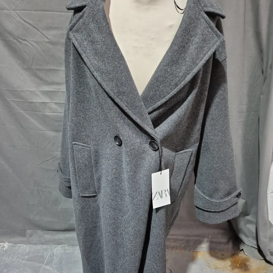 ZARA COAT IN CHARCOAL GREY SIZE M