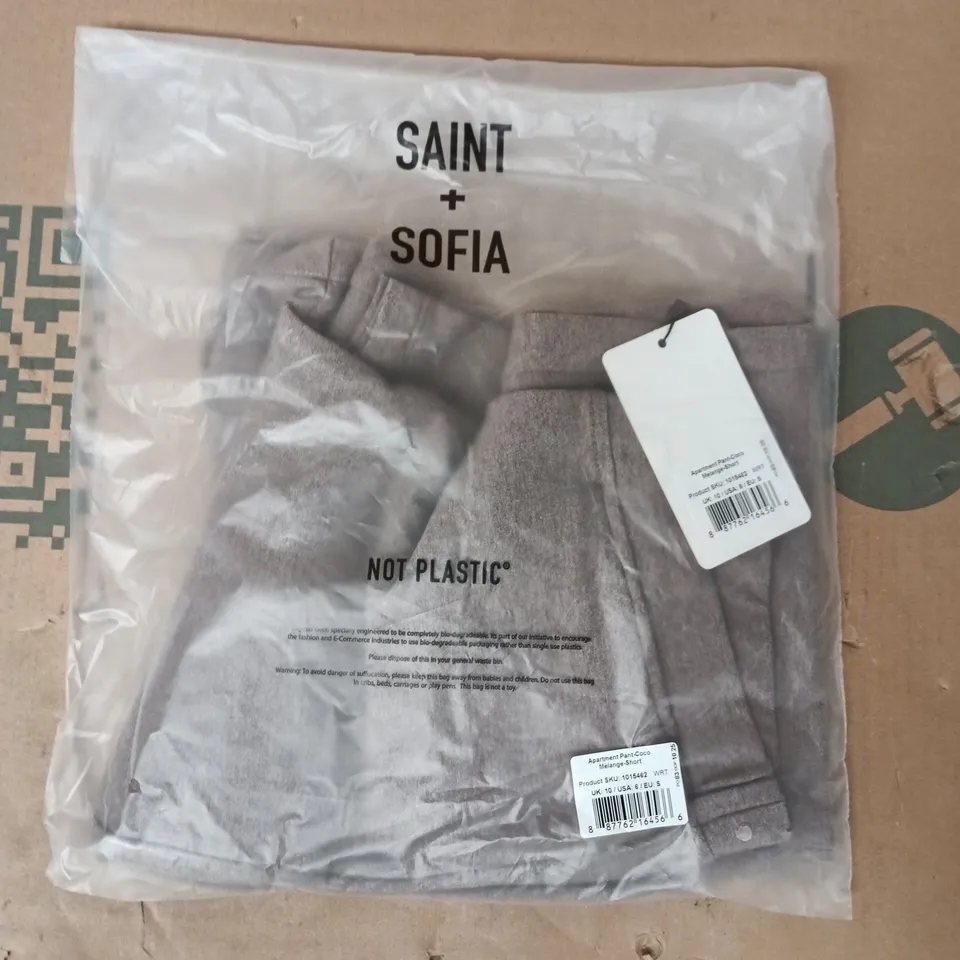BAGGED SAINT + SOFIA APARTMENT PANTS IN COCO MELANGE SIZE UK 10