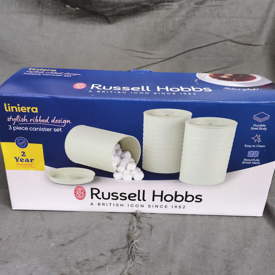 BOXED RUSSELL HOBBS LINIERA 3 PIECE CANISTER SET