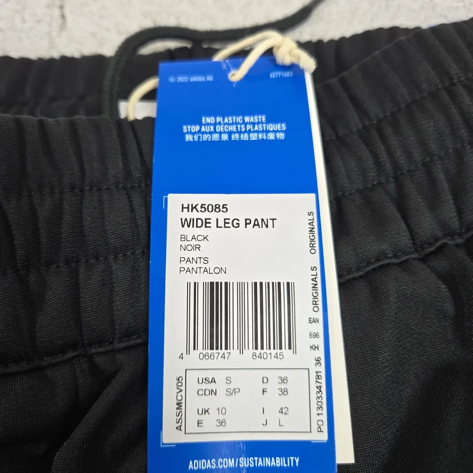 ADIDAS HK5085 WIDE-LEG PANTS – BLACK, UK 10