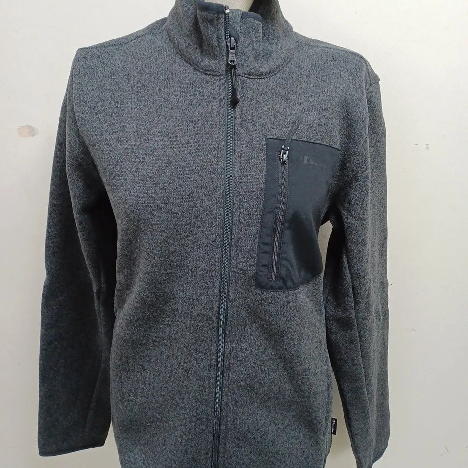 CHAMPION ZIP THROUGH GREY FLEECE - L