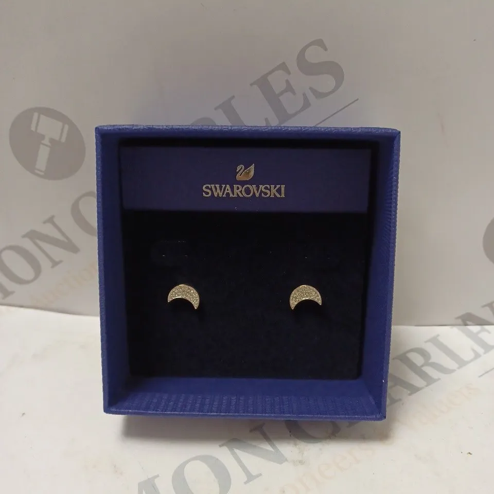 BOXED SWAROVSKI MOON STUD EARRINGS
