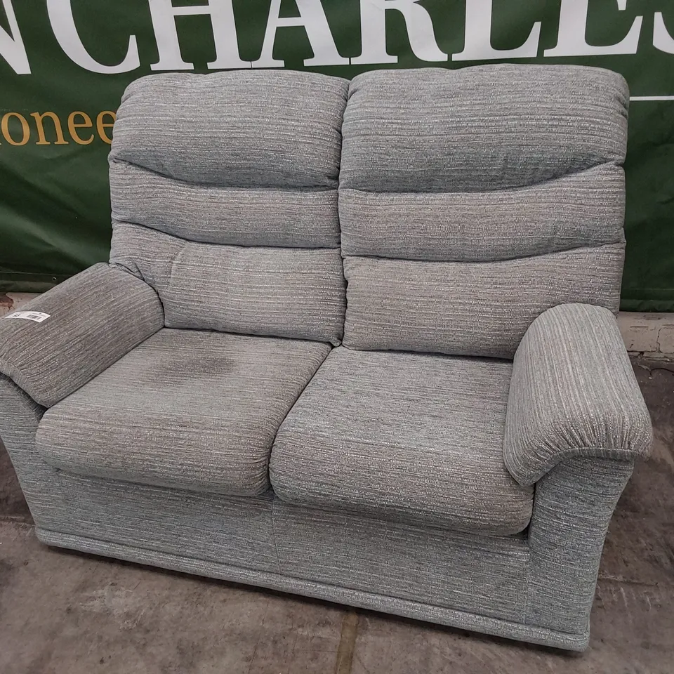 QUALITY BRITISH DESIGNER G PLAN MALVERN TWO SEATER SOFA VICTORIA MARINE FABRIC 