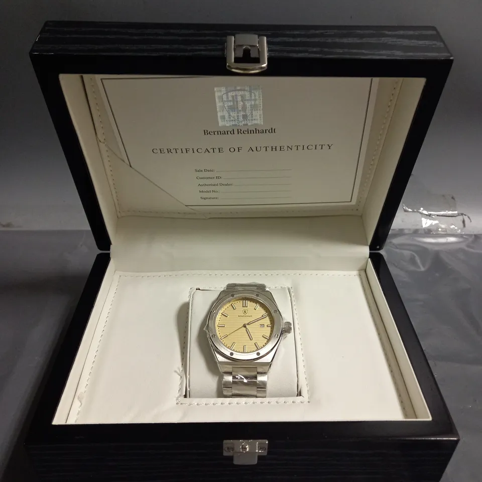 BERNARD REINHARDT MENS 316 STAINLESS STEEL WATCH IN GOLD/SILVER