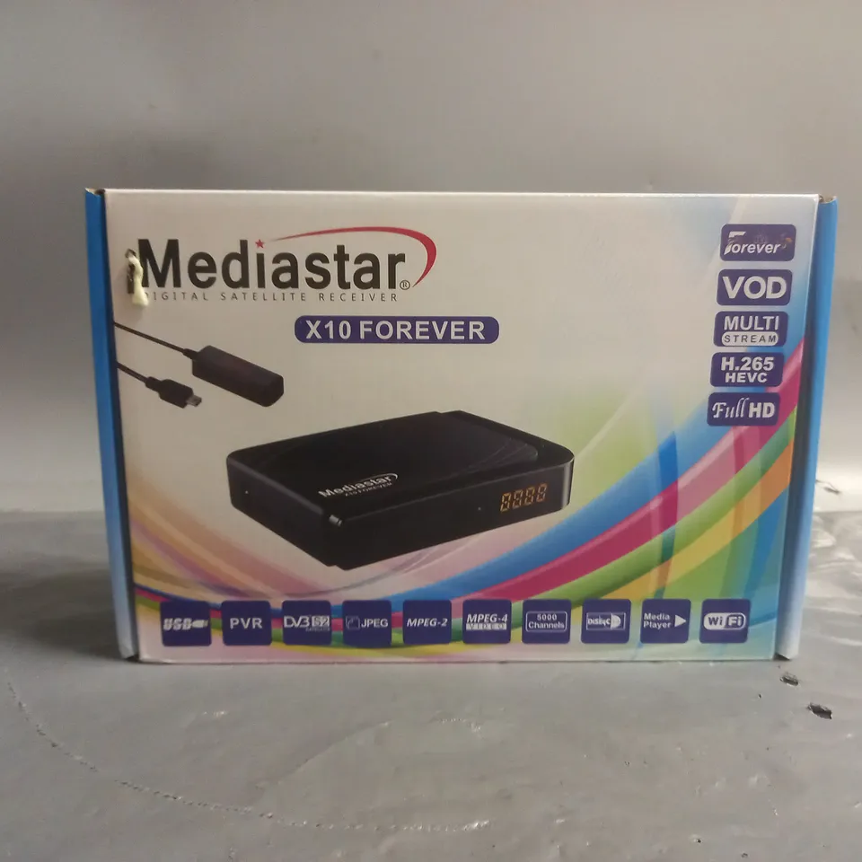 BOXED MEDIASTAR DIGITAL SATELLITE RECEIVER X10 FOREVER