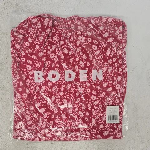 BAGGED BODEN PIA RUFFLE DETAIL TOP IN BERRY RED SIZE UK 12