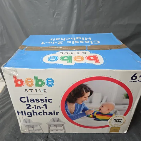 BEBE STYLE CLASSIC 2-IN-1 HIGHCHAIR - WHITE