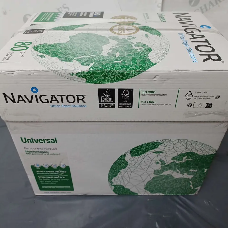 BOXED NAVIGATOR UNIVERSAL A4 PAPER 80GSM WHITE (5X500) - COLLECTION ONLY