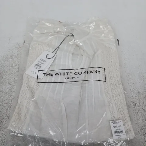 THE WHITE COMPANY LINEN GAUZE PINTUCK BOHO BLOUSE – SIZE L