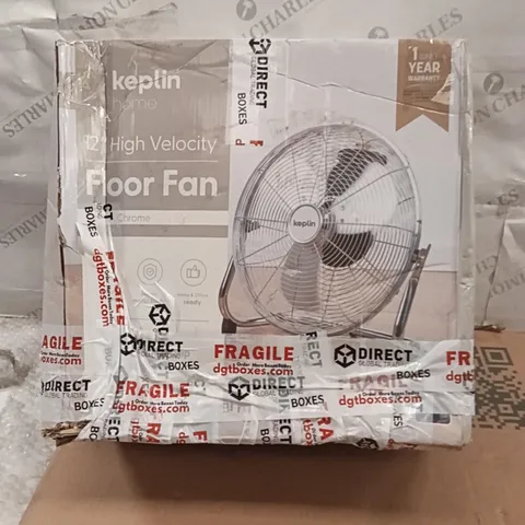 BOXED KEPLIN 12" FLOOR FAN CHROME