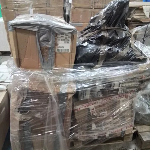 PALLET CONTAINING VARIOUS INCOMPLETE BOXED FURNITURE PARTS AND OTHER HOUSEHOLD ITEMS ETC.