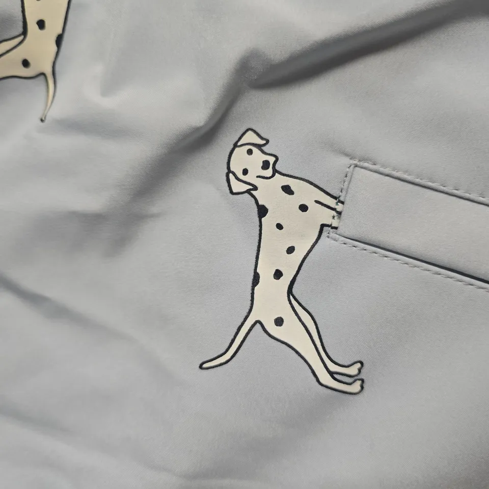 Holly & Beau Kids' Light-Blue Dalmatian Print colour changing raincoat-kids 5-6- no bag 