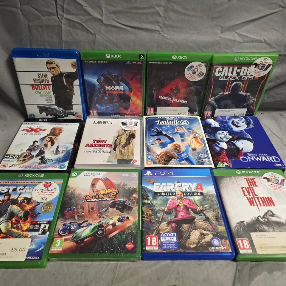 APPROXMATE;Y 15 ASSORTED DVDS AND GAME CONSOLE GAMES 