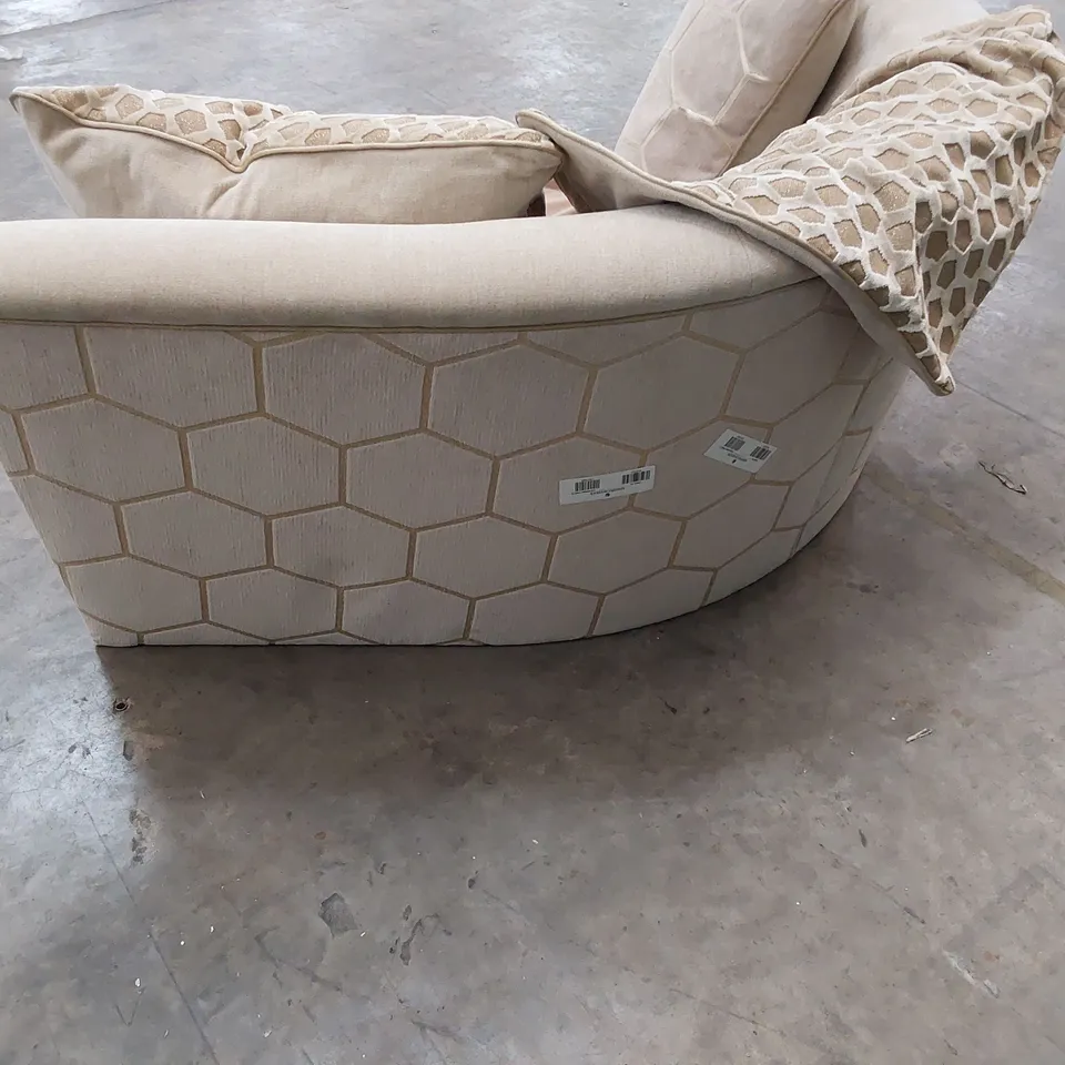 DESIGNER CORNER SECTION BEIGE PLUSH FABRIC 