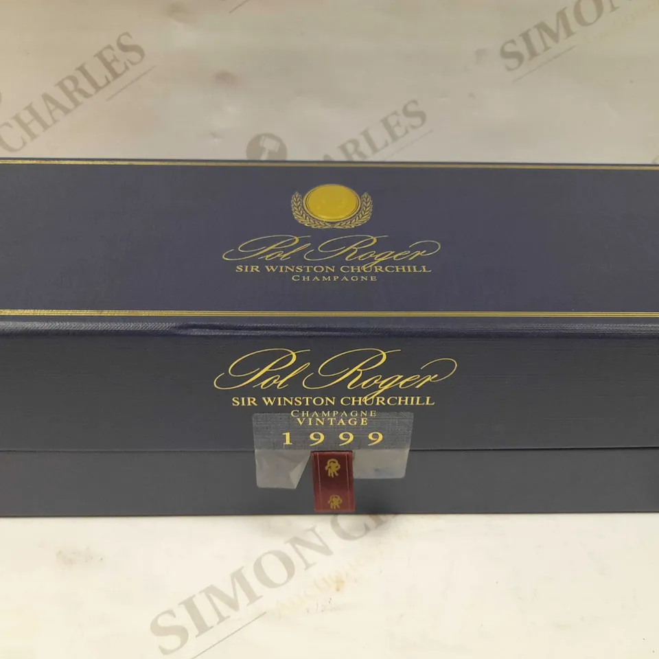 BOXED POL ROGER SIR WINSTON CHURCHILL CHAMPAGNE VINTAGE 1999 75CL BY APPOINTMENT TO H.M. QUEEN ELIZABETH II PURVEYORS OF CHAMPAGNE POL ROGER