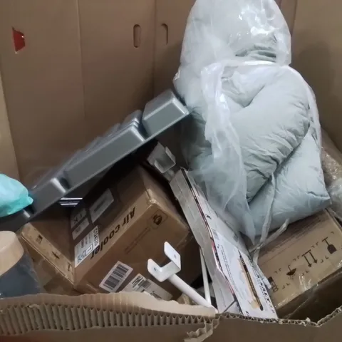 PALLET OF ASSORTED HOUSEHOLD GOODS AND PRODUCTS TO INCLUDE;AIR COOLER,BUG A SALT,PLANT POT