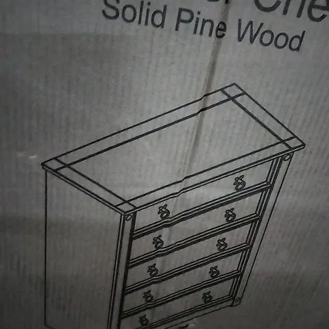 5 DRAWER CHEST COLOUR: SOLID PINE WOOD