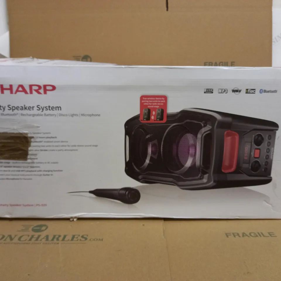 SHARP PARTY SPEAKER SYSTEM WITH MICROPHONE