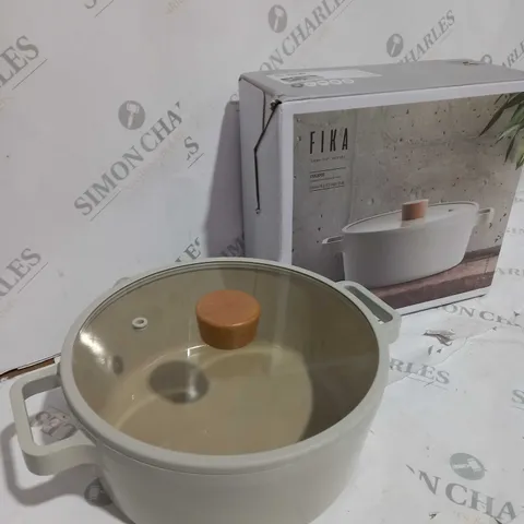 BOXED FIKA CAST ALUMINUM POT WITH GLASS LID 24 CM