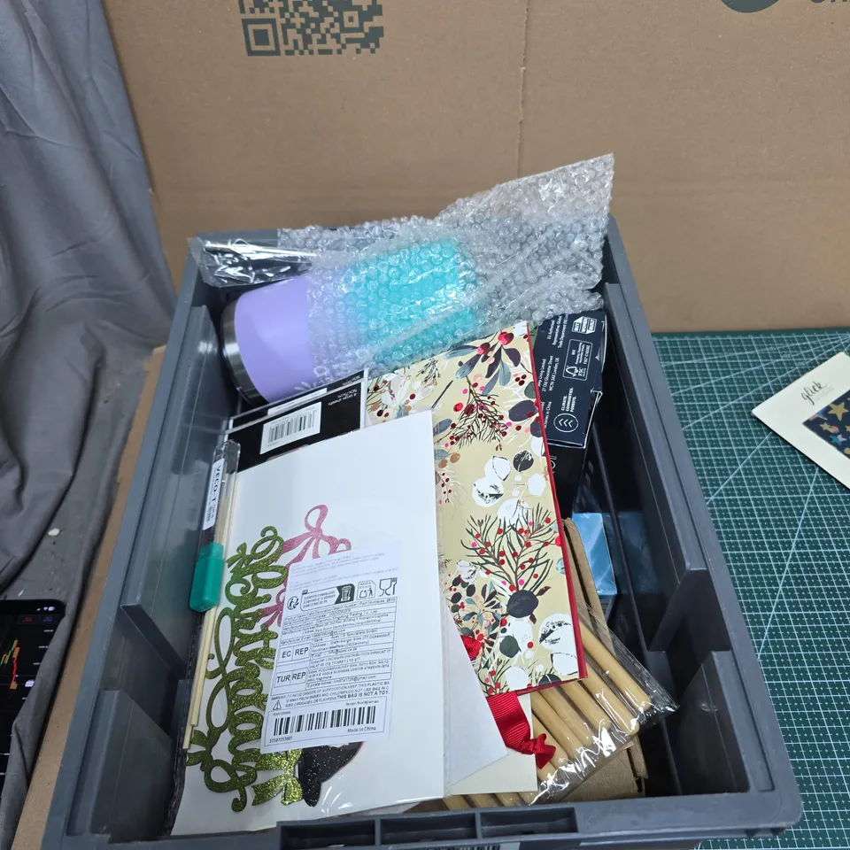BOX OF APPROXIMATELY 12 ASSORTED ITEMS TO INCLUDE: LUXURY GIFT WRAP 