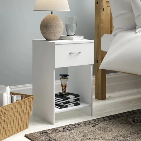 BOXED 1 DRAWER BEDSIDE TABLE COLOUR BLACK OAK