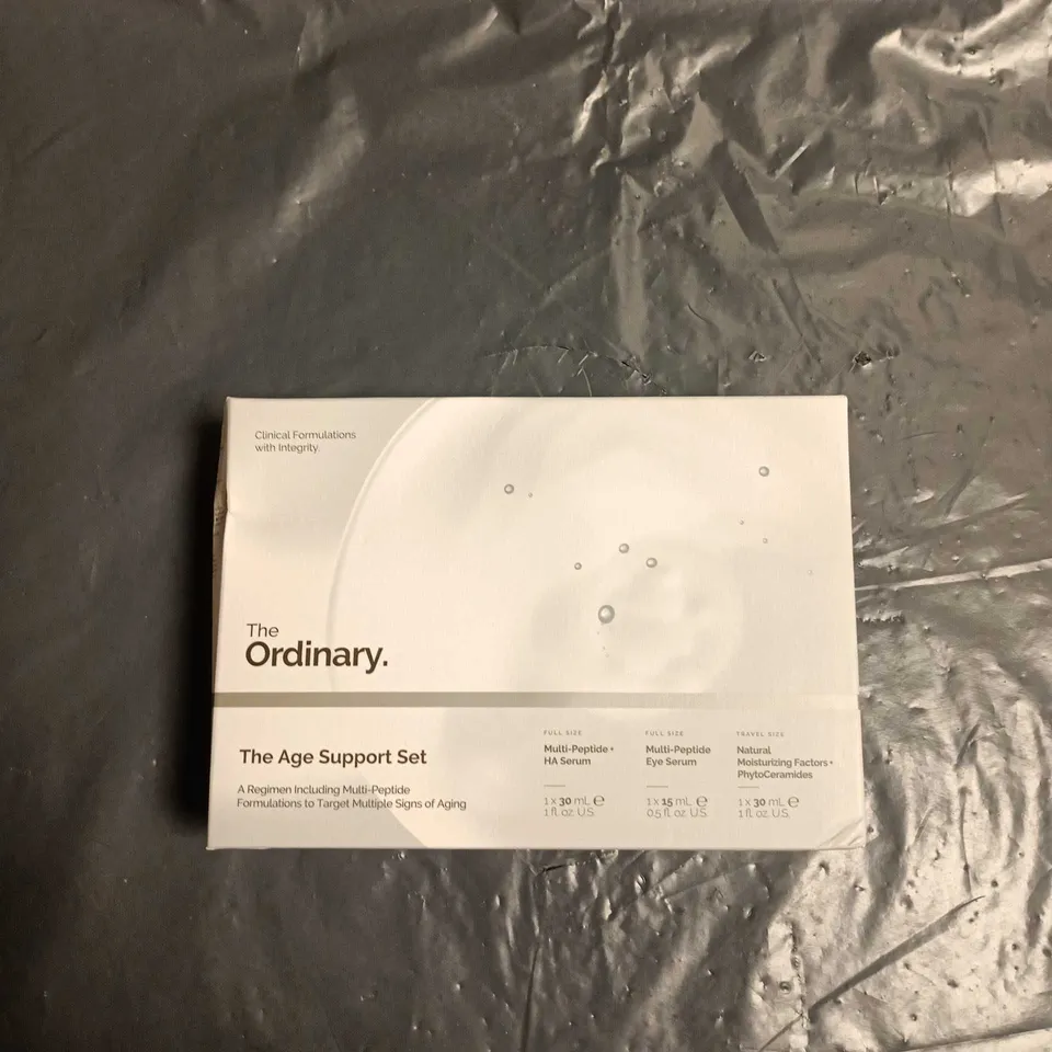 THE ORDINARY AGE SUPPORT SET – MULTI-PEPTIDE HA SERUM, MULTI-PEPTIDE EYE SERUM & NATURAL MOISTURIZING FACTORS + PHYTOCERAMIDES