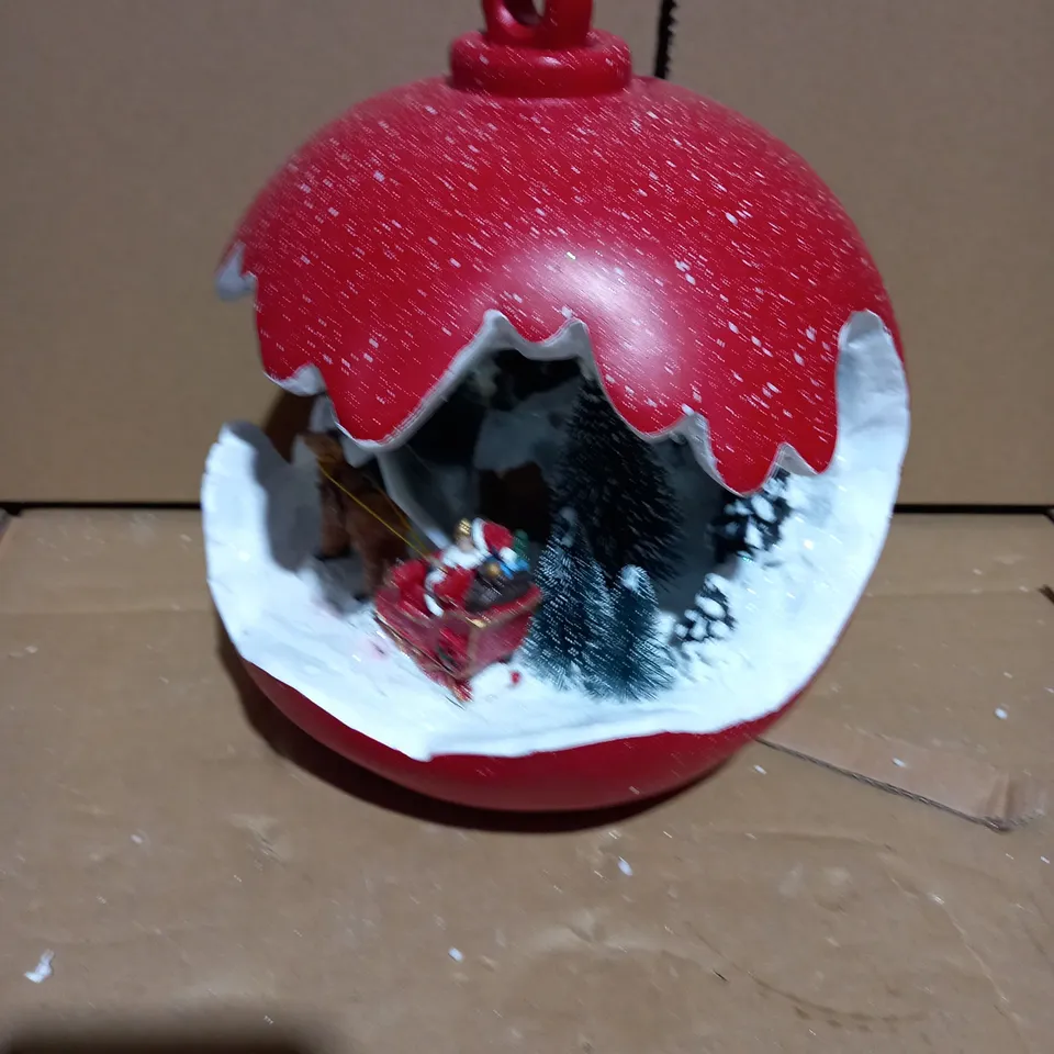 SANTAS EXPRESS PRE-LIT SPHERE WITH CHRISTMAS CHARACTER SCENE