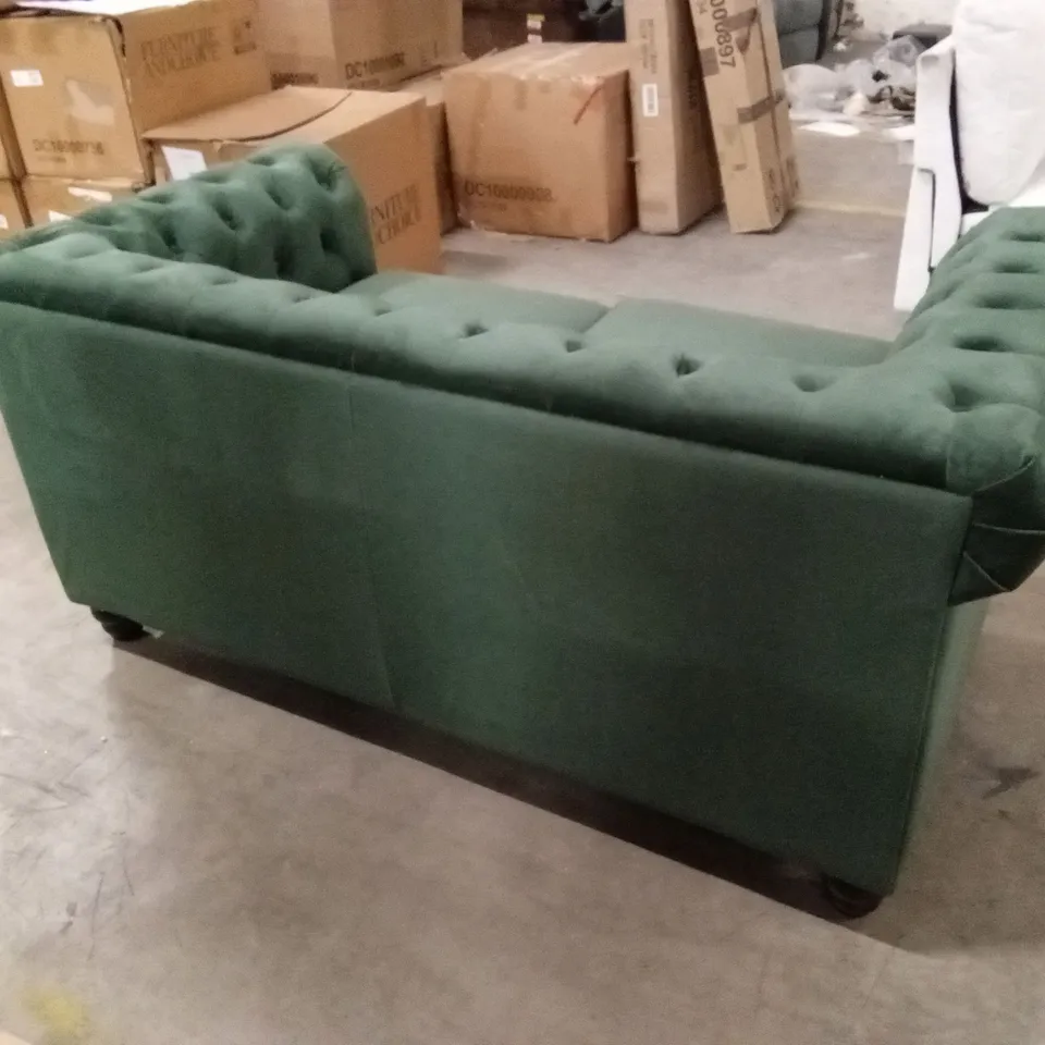 HAMPTON 2 SEATER CHESTERFIELD SOFA, MOSS GREEN CLASSIC VELVET
