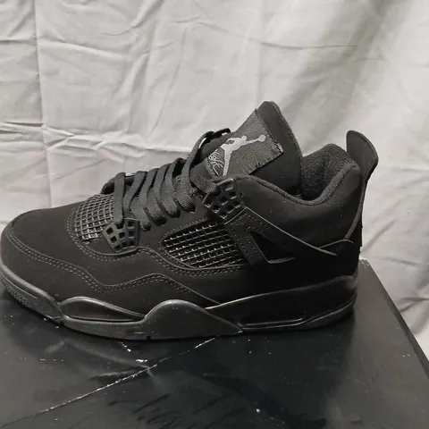 AIR JORDAN 4 RETRO ALL BLACK TRAINERS UK 7 