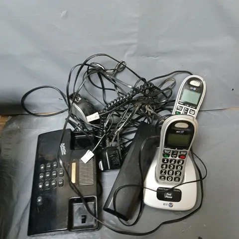 BOX OF ASSORTED WIRES, CABLES ,PHONES AND WIFI BOXES