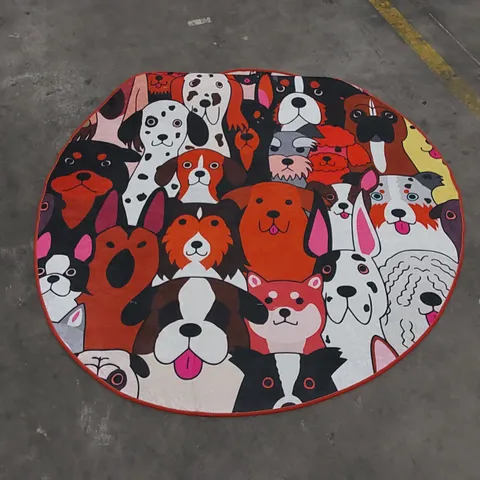 CHILAI HOME DOG THEMED ROUND 140cm BATHROOM MAT