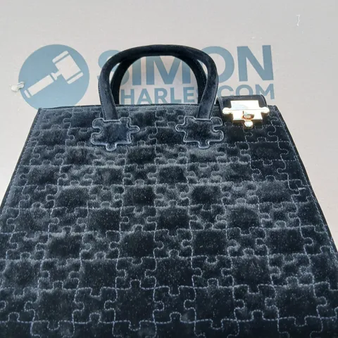 TWO DANIEL DIYEPRIYE VELVET PUZZLE-PATTERN HANDBAG