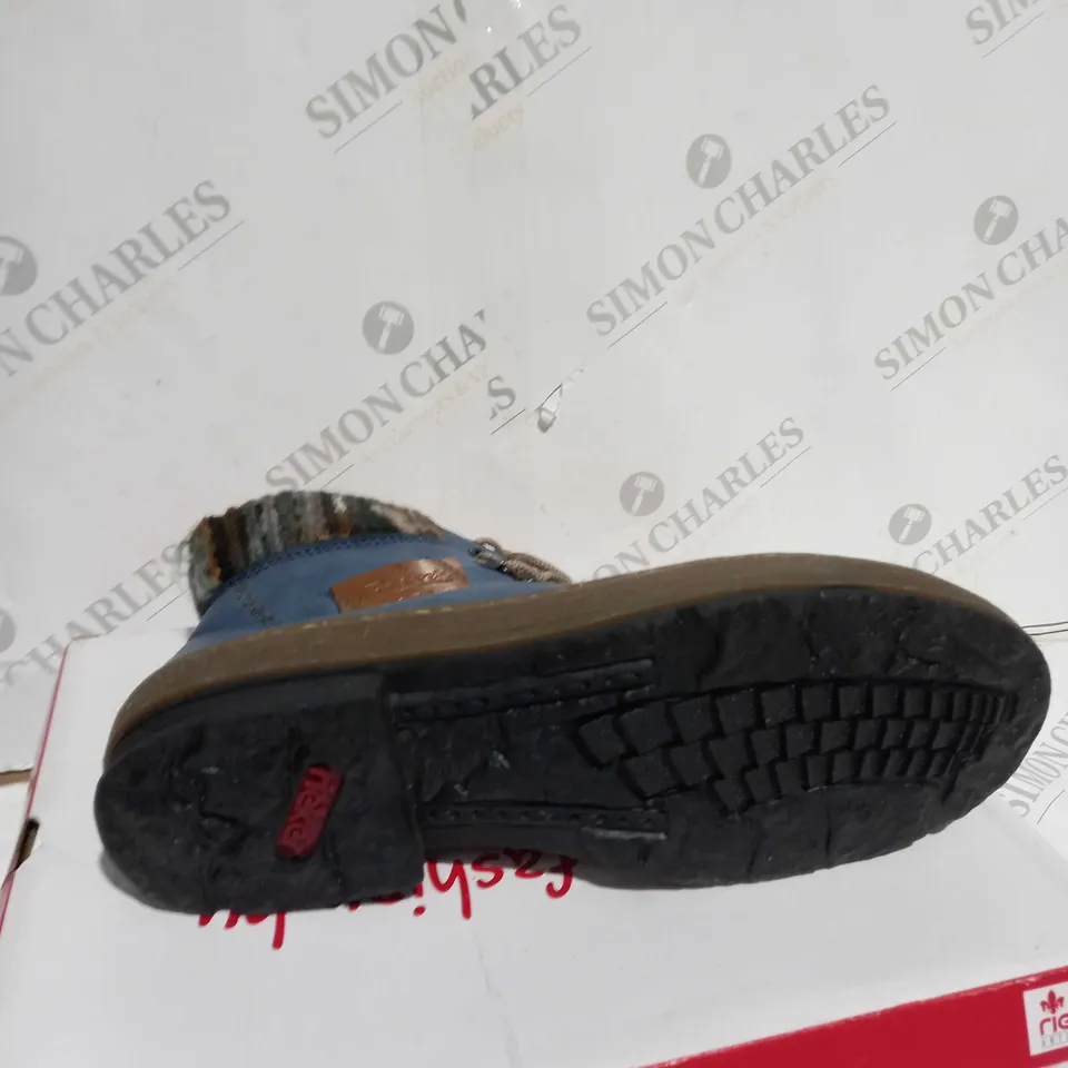 RIEKER LIGHT BLUE LACE UP ANKLE BOOTS - SIZE 7.5