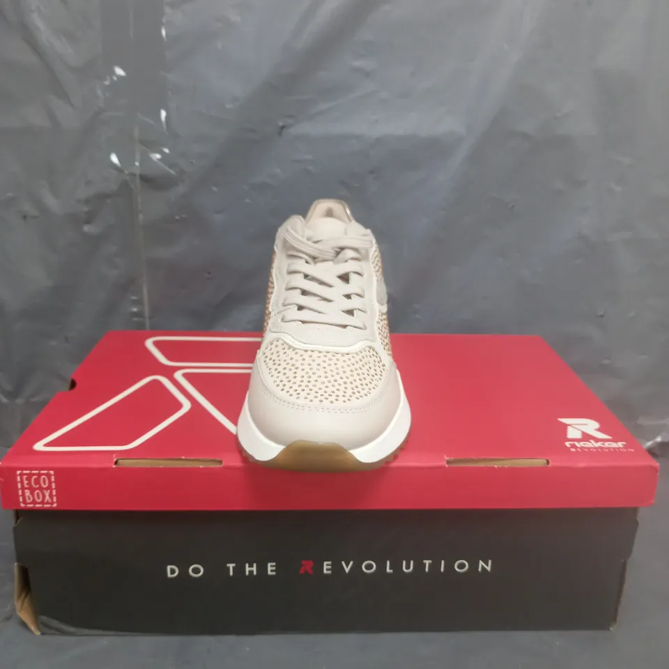 RIEKER SPARKLY TRAINERS ROSE GOLD SIZE 3.5