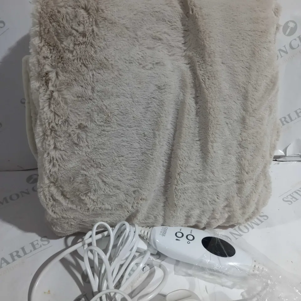 BOXED COZEE HOME HEATED BLANKET IN STONE 
