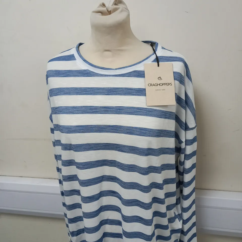 CRAGHOPPERS CORA STRIPPED T-SHIRT SIZE 14