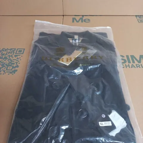 BURBERRY BLACK LONG COAT SIZE XL 