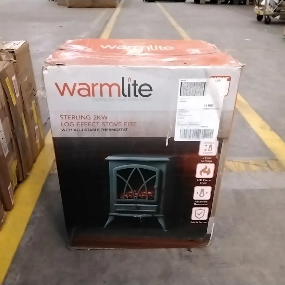 BOXED WARMLITE STIRLING PORTABLE ELECTRIC HEATER WITH ADJUSTABLE THERMOSTAT 