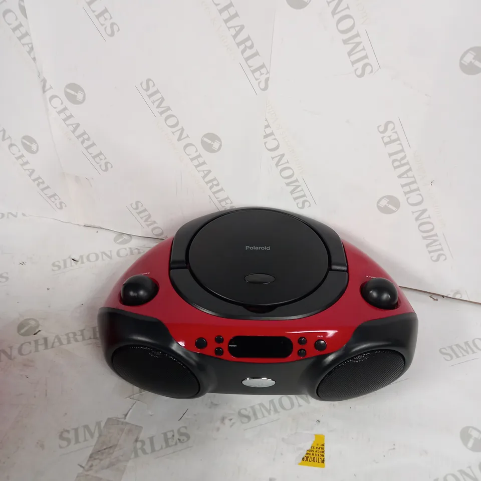 POLAROID BLUETOOTH CD BOOMBOX BLACK/RED 