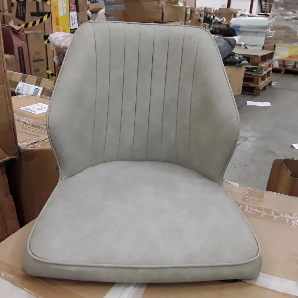 BOXED SET OF 2 UPHOLSTERED FAUX LEATHER DINING CHAIRS - GREY (1 BOX)