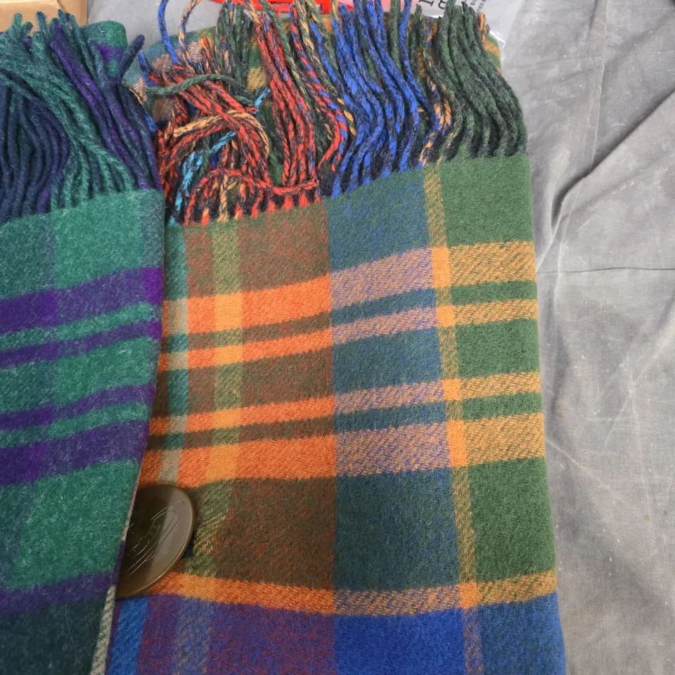 Vivienne Westwood Wool Tartans Scarf Set of 2 – Green/Purple & Orange/Brown