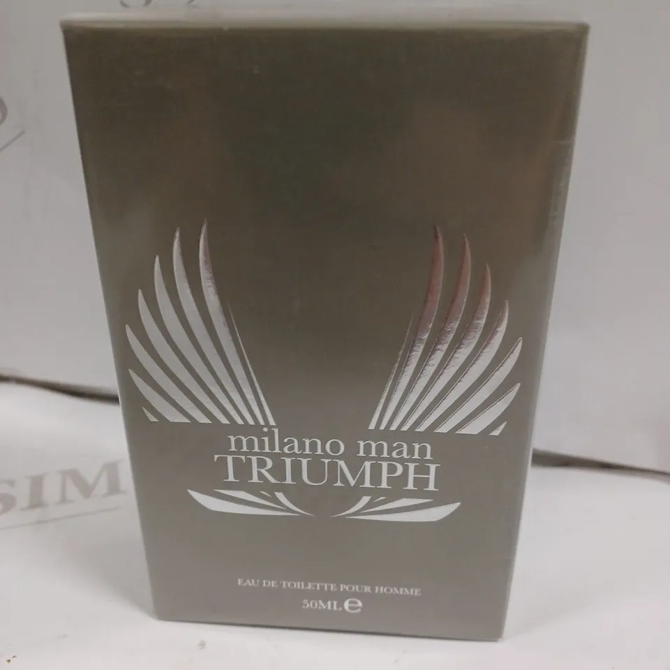 BOXED AND SEALED MILANO MAN TRIUMPH EAU DE TOILETTE POUR HOMME 50ML