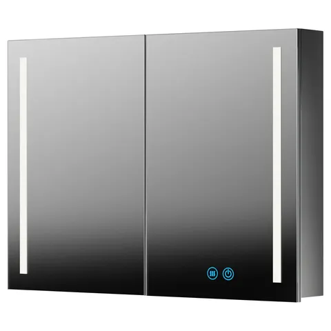 BOXED HALBORO 80×60CM SURFACE MOUNT MIRROR CABINET WITH LED LIGHTING