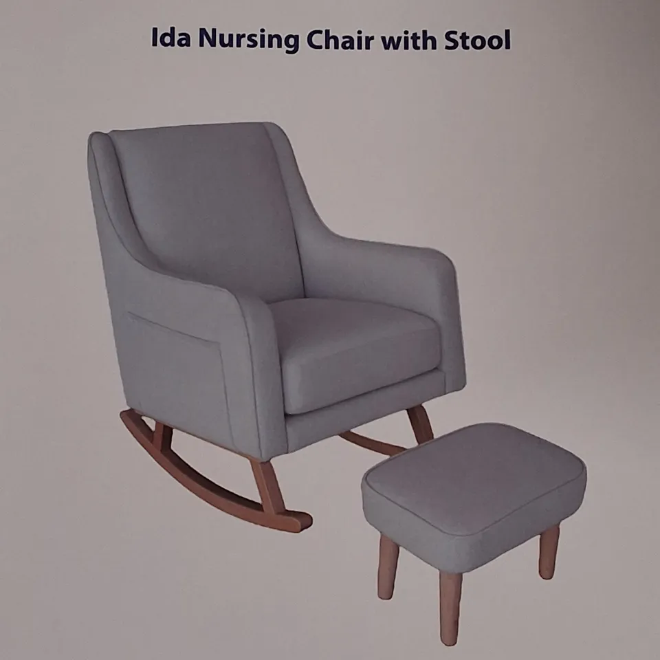 BOXED BABYMORE IDA NURSING CHAIR WITH STOOL IN NATURAL - 1 BOX