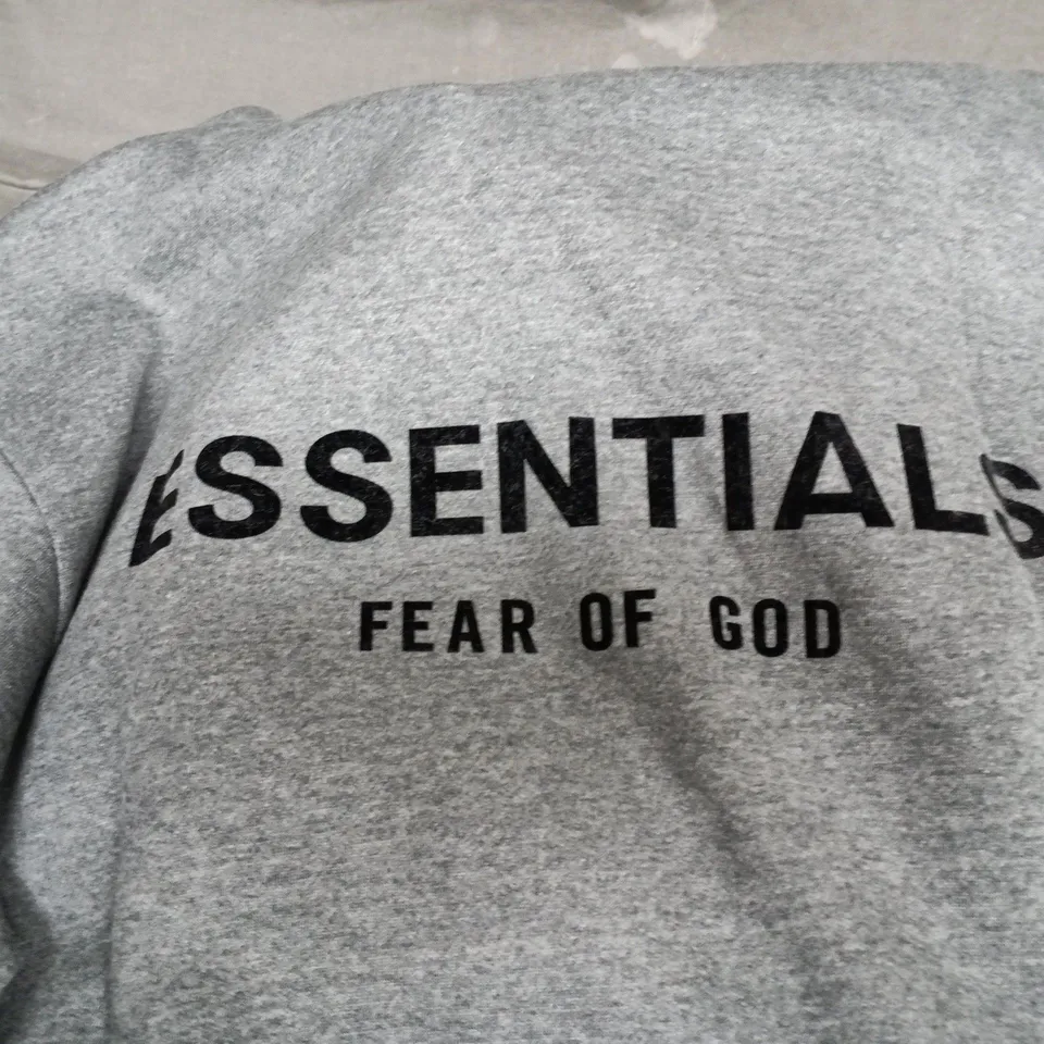 ESSENTIALS FEAR OF GOD HOODIE – GREY MARL, SIZE S
