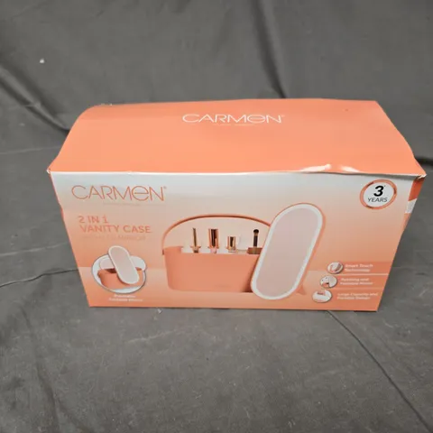 BOXED CARMEN 2 IN 1 VANITY CASE WITH LED MIRROR 