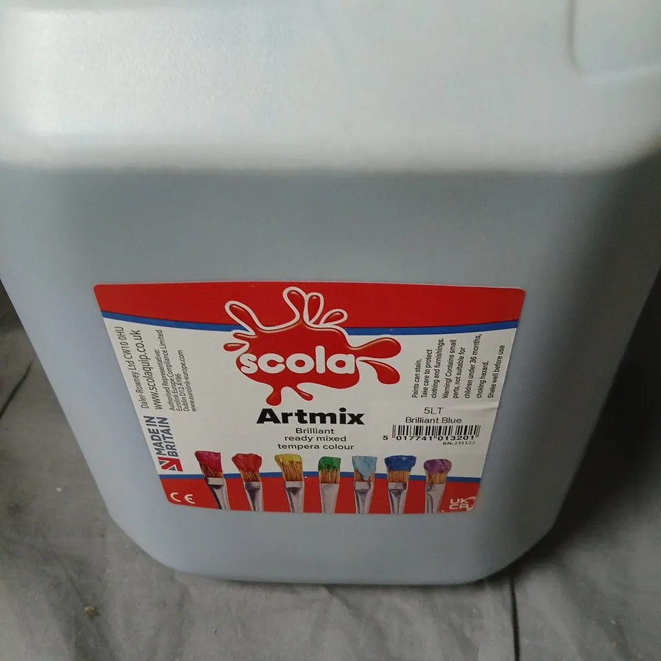 BOX OF 2 SCOLA ARTMIX BRILLIANT READY MIXED TEMPERA COLOUR 5L – BRILLIANT BLUE