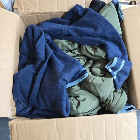 BOX OF APPROXIMATELY 10 ASSORTED ITEMS INCLUDING BLACK SANDALS AND UNDERSEAT CABIN BAG
