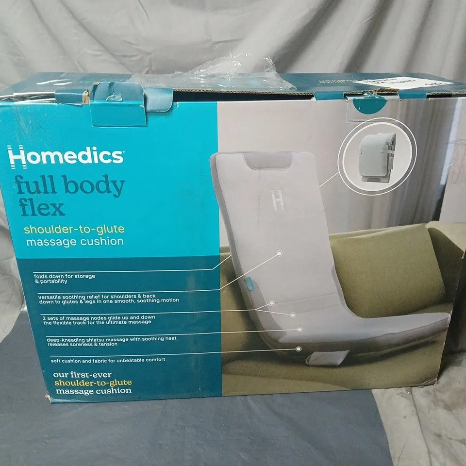 HOMEDICS FULL BODY FLEX SHOULDER-TO-GLUTE MASSAGE CUSHION – BOXED